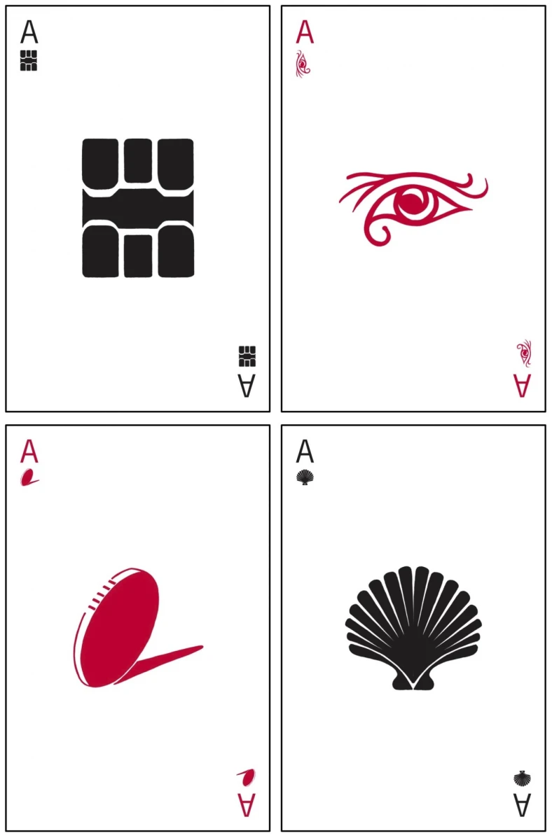 <em>Gérard Traquandi et Françoise Oppermann, Les 4 As du Nouveau Jeu de Marseille, 2020©TheAmericanGallery-Lartprendlair</em>