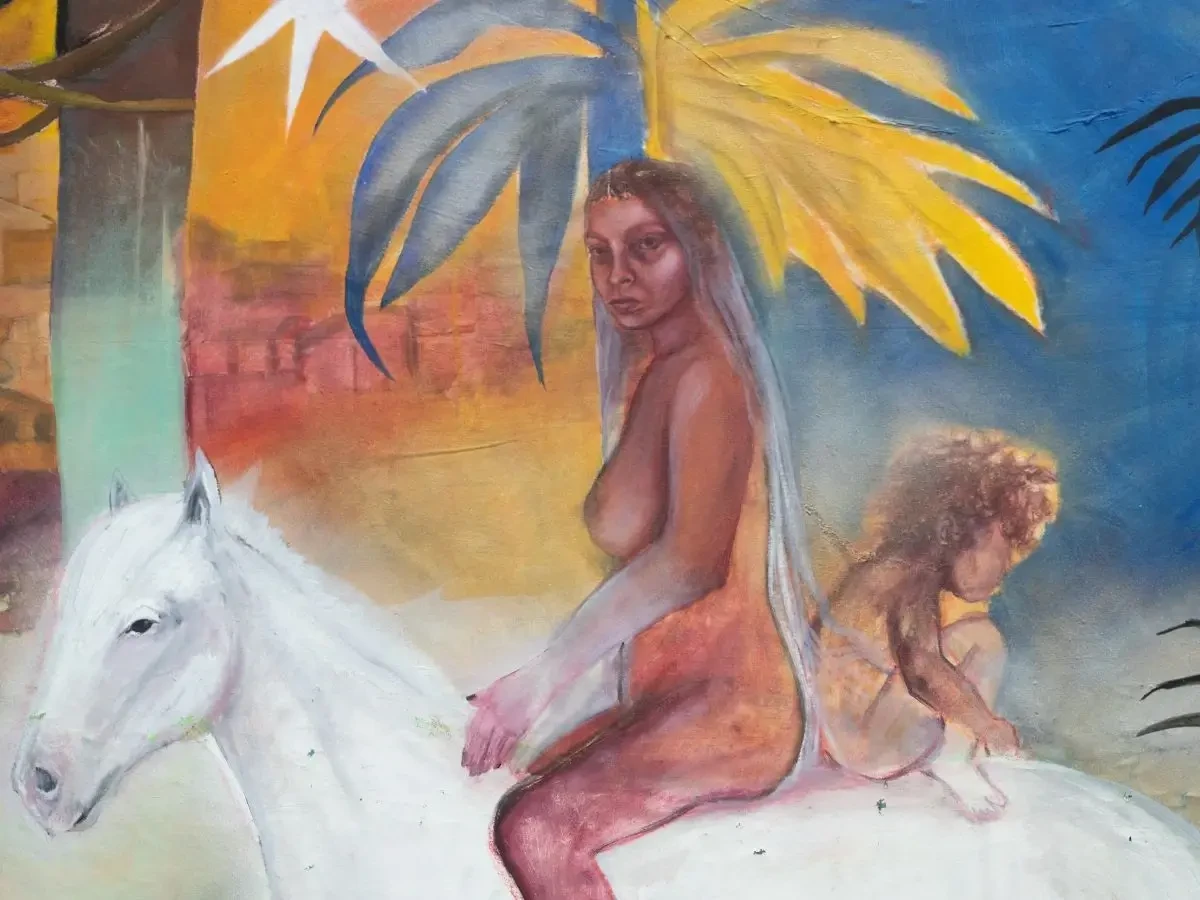 Sabrina Da Silva Medeiros, <em>Le soleil qui se couche ici se lève ailleurs</em><br>Vue de l’exposition de la 1re édition d’Art Emergence en 2025 dans la Chaufferie de la Fondation Fiminco<br>Photo © Manuel Abella - © Artagon & Fondation Fiminco