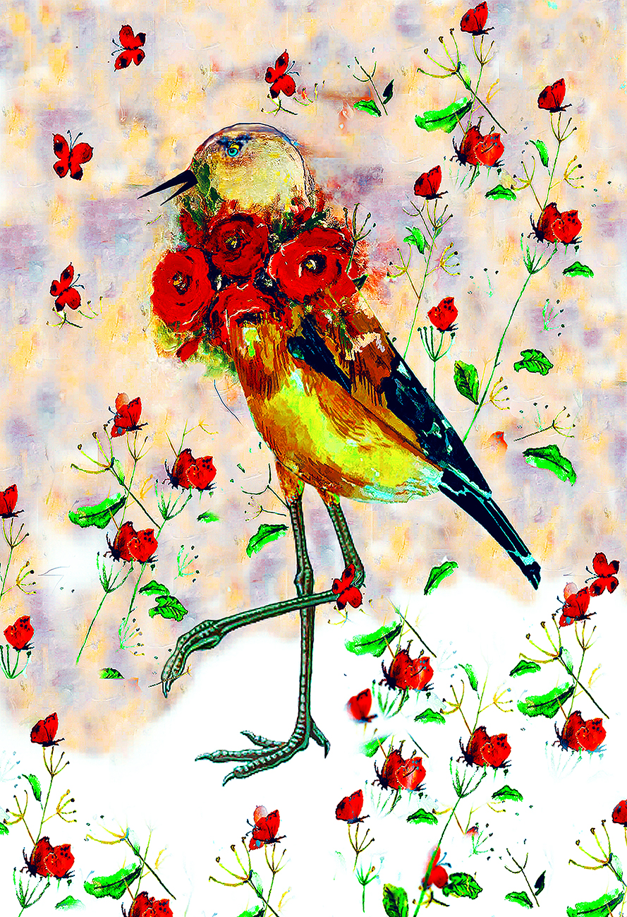 *The King of Birds*, Impression papier sous Plexiglass, 120 cm x 80 cm x 4 cm, 2020.