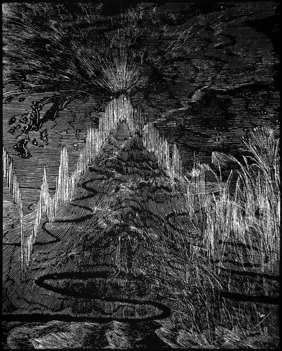 Dominique Castell, <em>Stromboli</em>, sérigraphie sur papier 40x50cm Atelier Vis-à-Vis. Éditions, 2021 © Atelier Vis-à-Vis