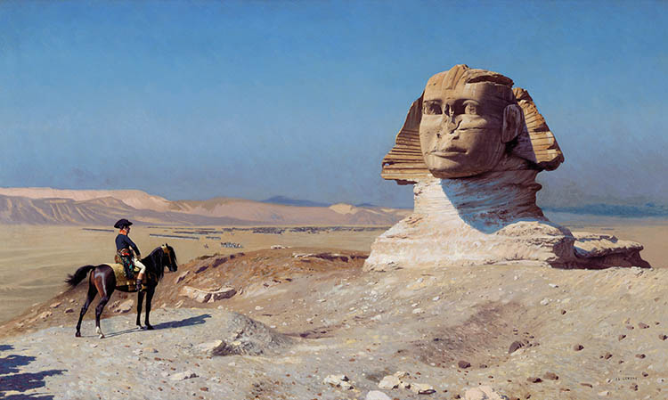 *Jean-Léon Gérôme, Bonaparte devant le Sphinx, 1867-1868, Huile sur toile, Hearst Castle, San Simeon (Californie).*