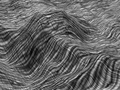 Vincent Mauger De loin en loin 2020. Modelisation 3D d'une trame dessinée.