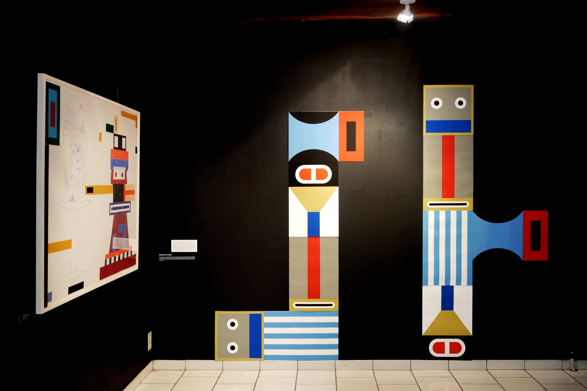 Nathalie Du Pasquier, vue de l’exposition « Va-et-vient » à La Métairie Bruyère, été 2021.