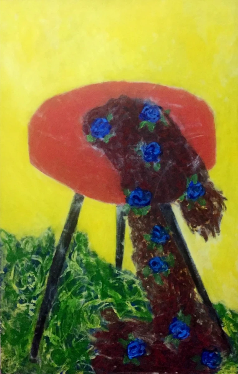 Anne du Boistesselin, <em>Fleurs bleues sur tapis volant #23</em>, 2021 @Anne du Boistesselin