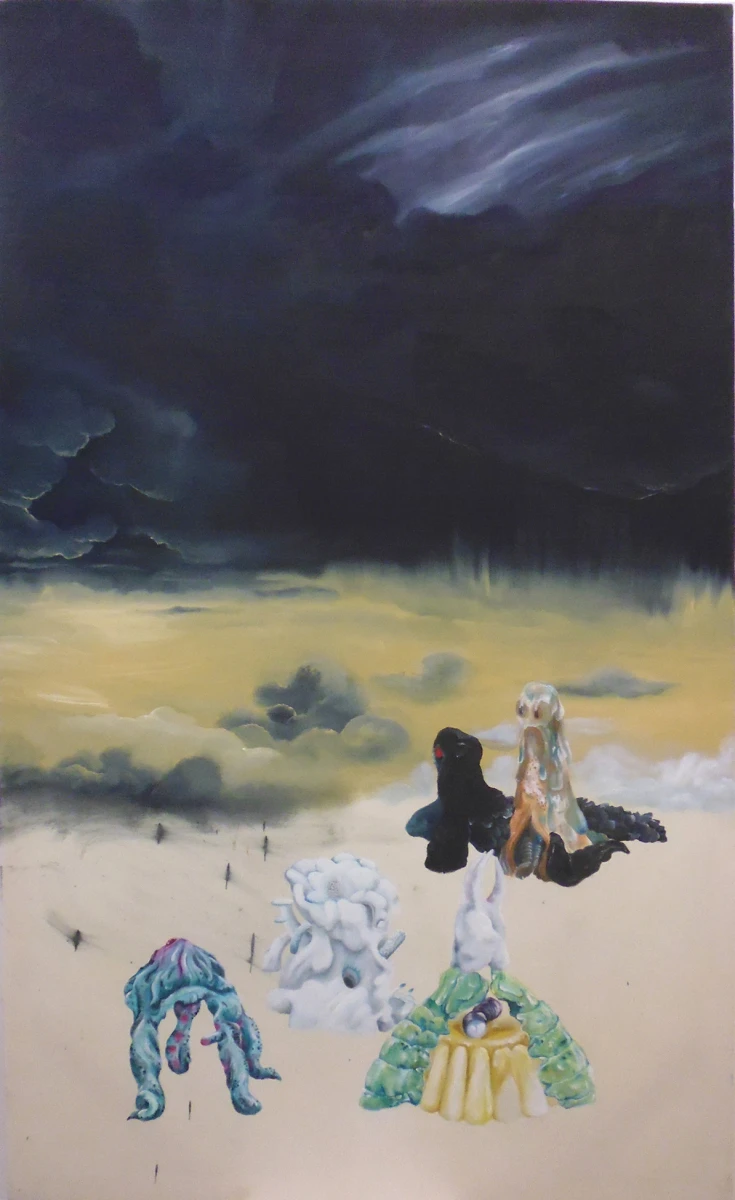 Franck Omer, <em>Invaders 1</em>, huile sur toile