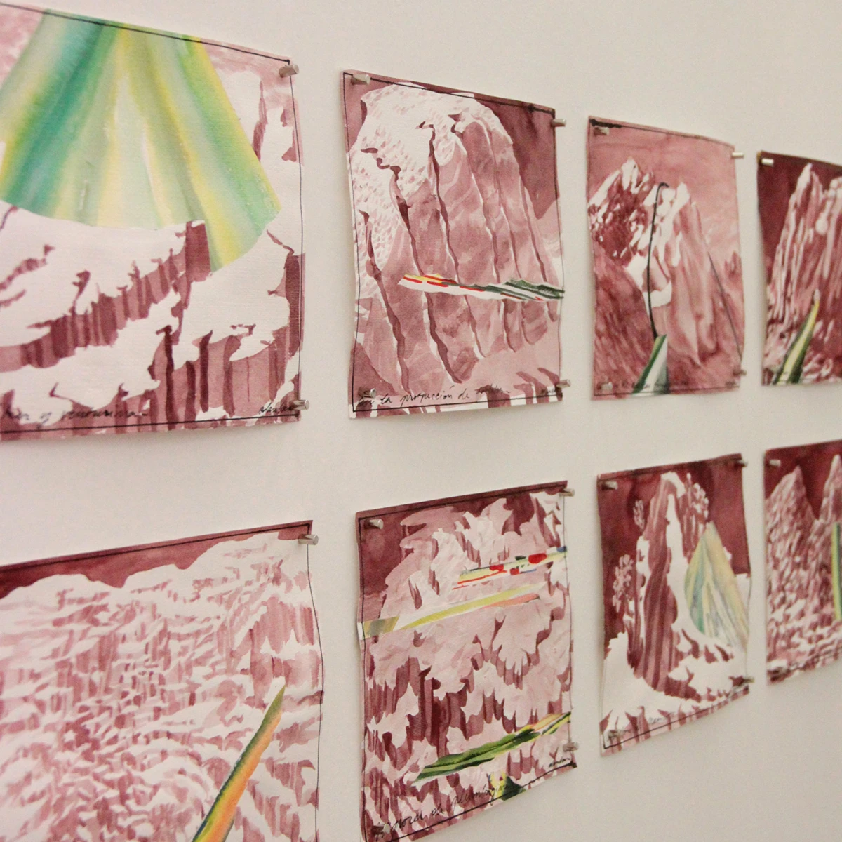 Olivier Dautais, Série <em>Prospections</em>, aquarelle et encre de chine sur papier coton, 2020 © Galerie La Nave Va