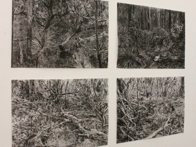 Olivier Dautais, Série *Six approches des confins,* fusain sur papier coton, 2019 © Galerie La Nave Va