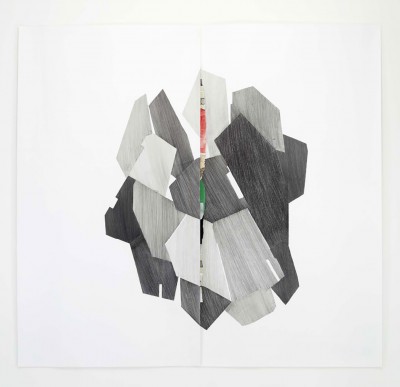 Alexandra Sá, *Units-3.3*, graphite et collage sur papier Fabiano, 2017. ©Jérôme Combe