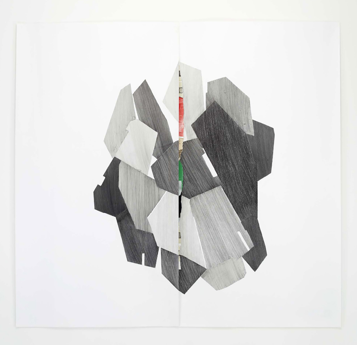 Alexandra Sá, *Units-3.3*, graphite et collage sur papier Fabiano, 2017. ©Jérôme Combe