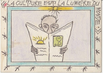 Fredéric Bruly Bouabre, *La culture est la lumière du monde*, 2002, Galerie Polysémie
