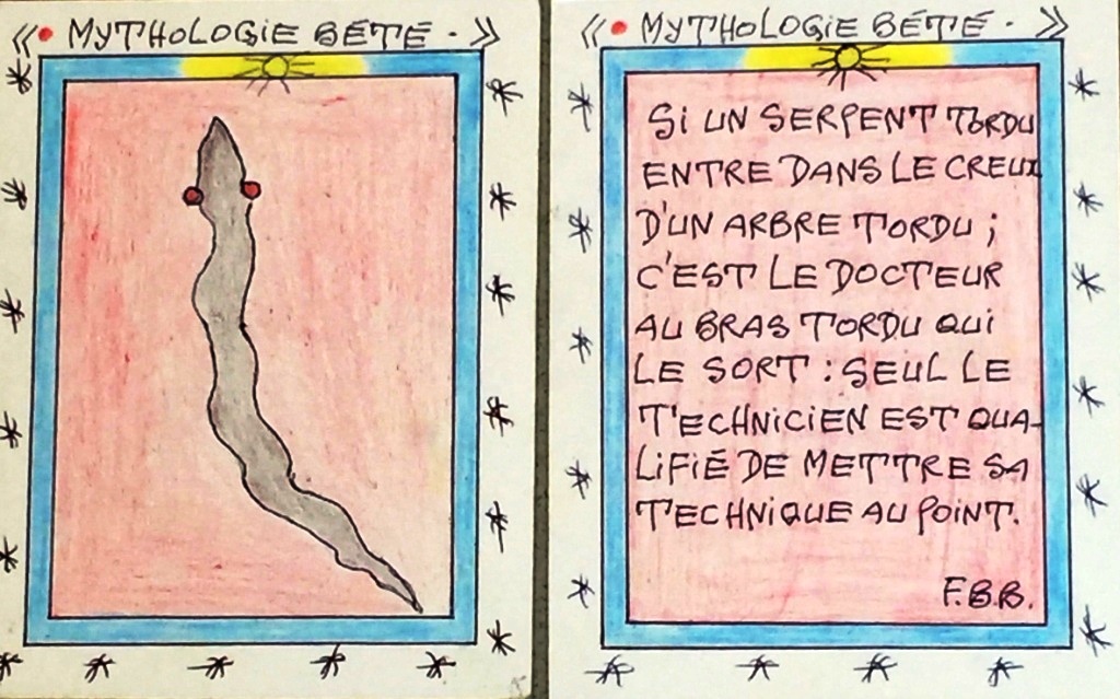 Fredéric Bruly Bouabre, *Mythologie bété: serpent*, Galerie Polysémie