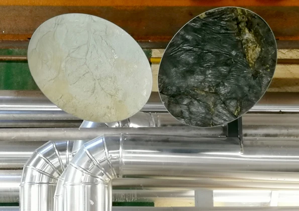 Détails de <em>Là bas</em>, Jérémie Setton, 2020, miroirs et téléscope.