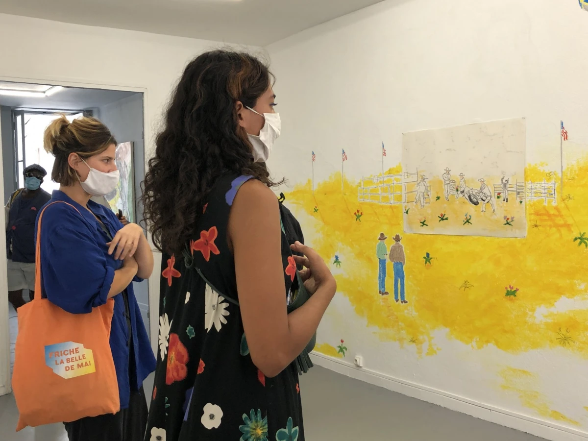 Remy Bourakba, Clara Cimelli, Morgane Portal, <em>SPLIT WINDOW / Turn the tide #1</em>. PAC 2020 - Crédit Clara Sfadj.