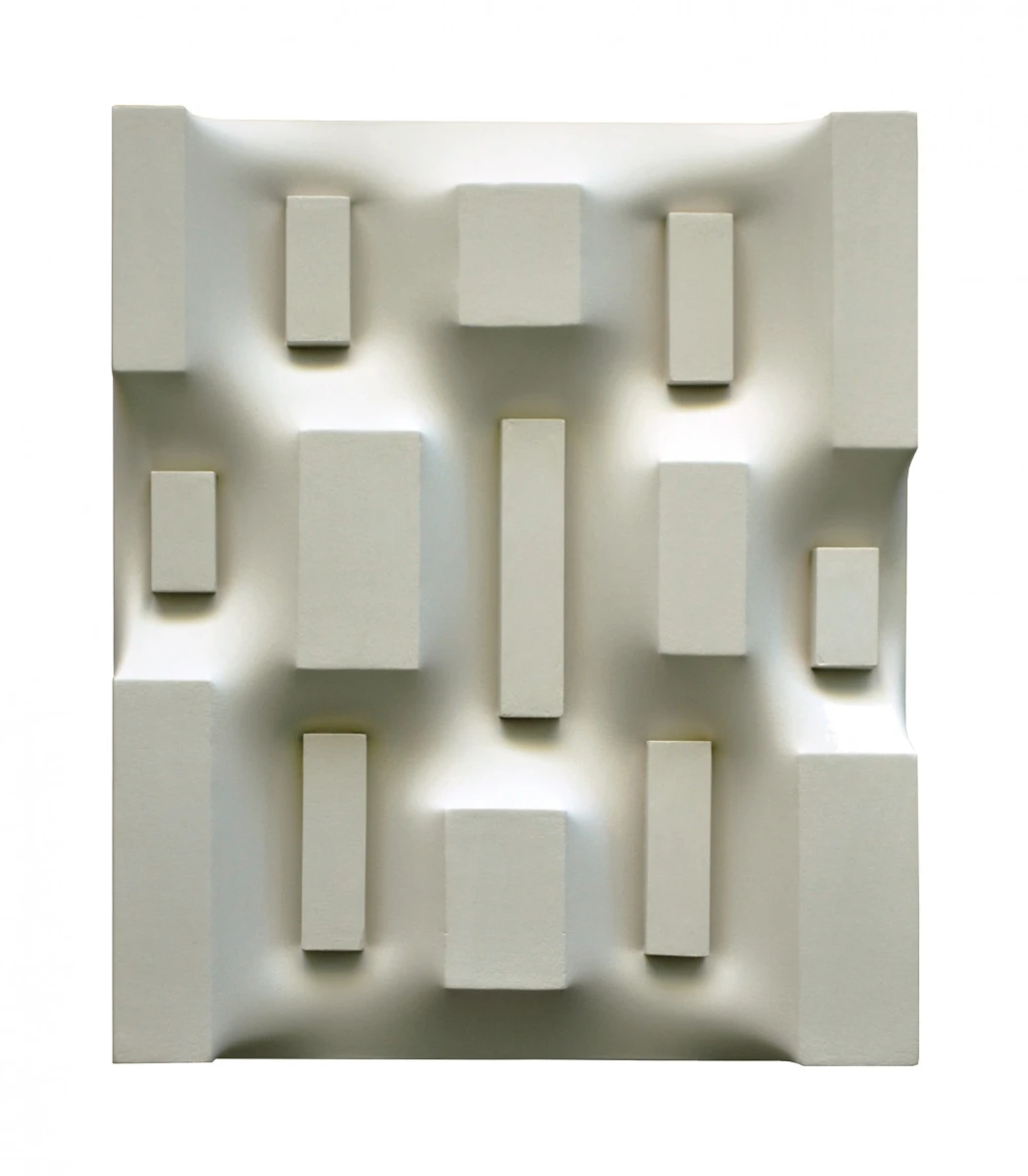 Jean Charasse, Construction P15C 2021 (technique mixte sur bois et textile) 97x80x8cm.*