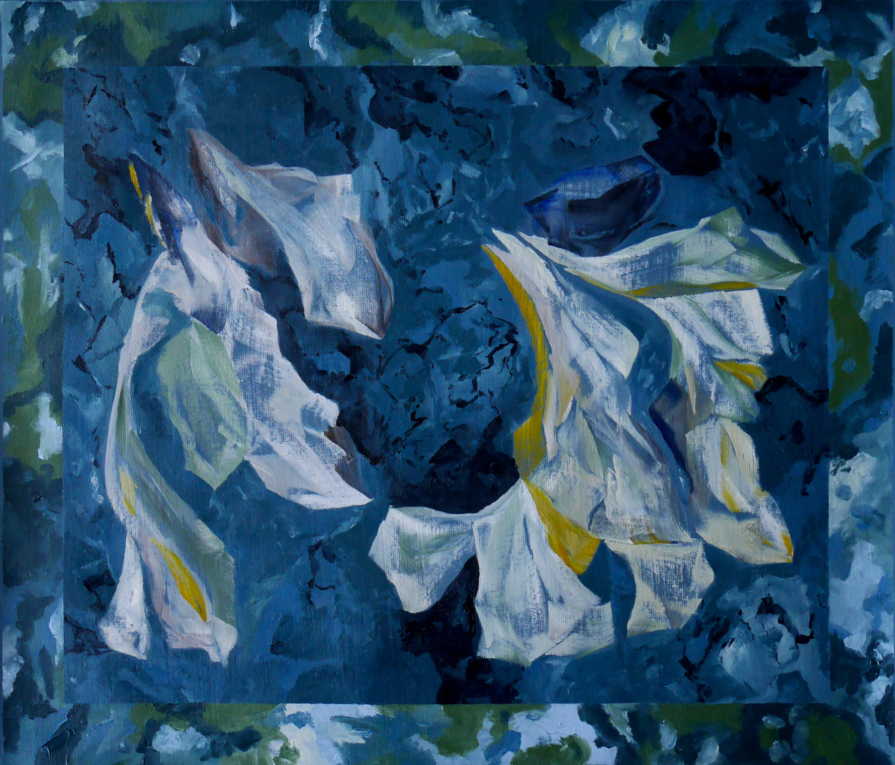 Melissa Sinapan, *La fissure de timidité*, 2020, huile sur toile libre, 73 x 87 cm. © Melissa Sinapan.