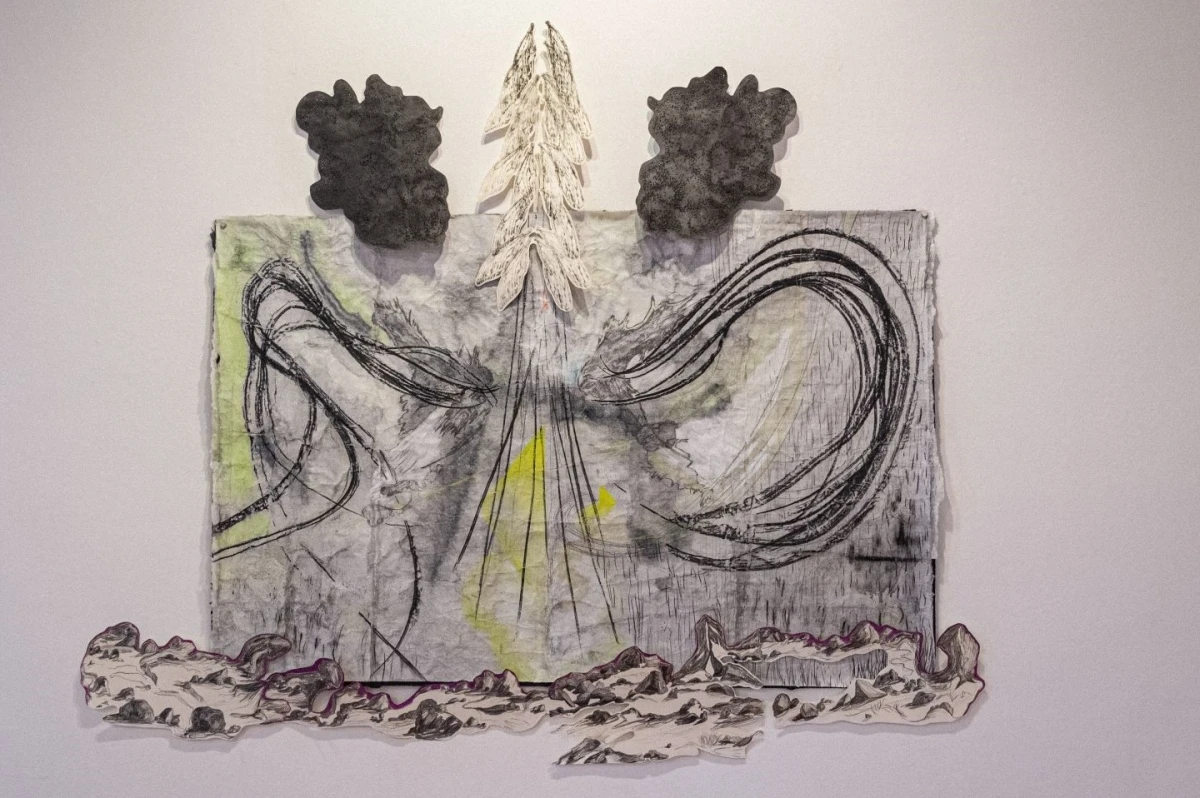 Nathalie Noé Adam, <em>Antidote - la naissance</em>, technique mixte, 140 x 130 cm, 2022, C- Mike Zenari