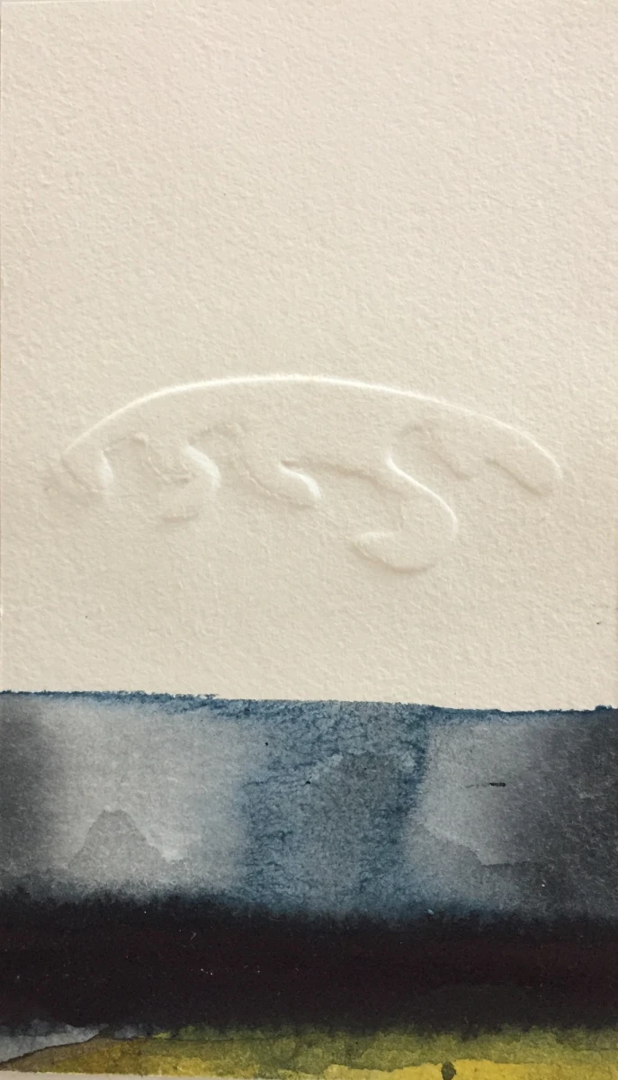 Iveta Duskova, encre et gaufrage sur papier Canson, 120 cm x 60 cm, 2021