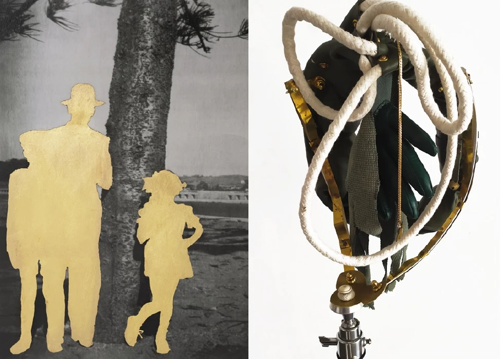 Carolle Benitah, photo retouchée or, serie <em>Jamais je ne t’oublierai</em>, 20x30 cm, Sophie Menuet, <em>sculpture n°5 A la place du coeur</em>, techniques mixtes, crédits CB-SM