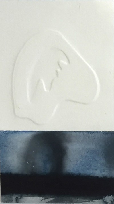 Iveta Duslova, série humide, n°1, encre et gaufrage sur papier canson