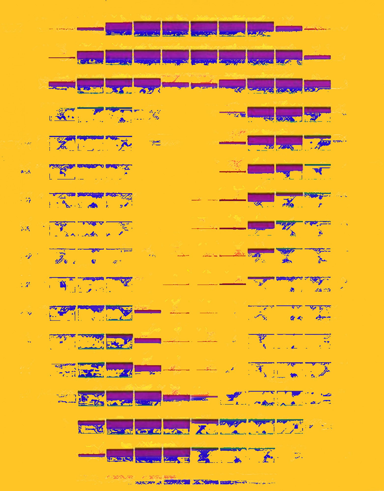 Bernard Pourrière,*Violet fragmenté*, dessin numérique, 70 x50 cm, 2021